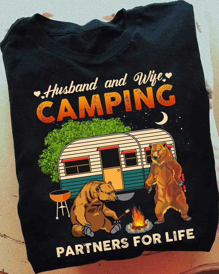Husband and wife, camping partners for life - Bear family, recreational vehicle