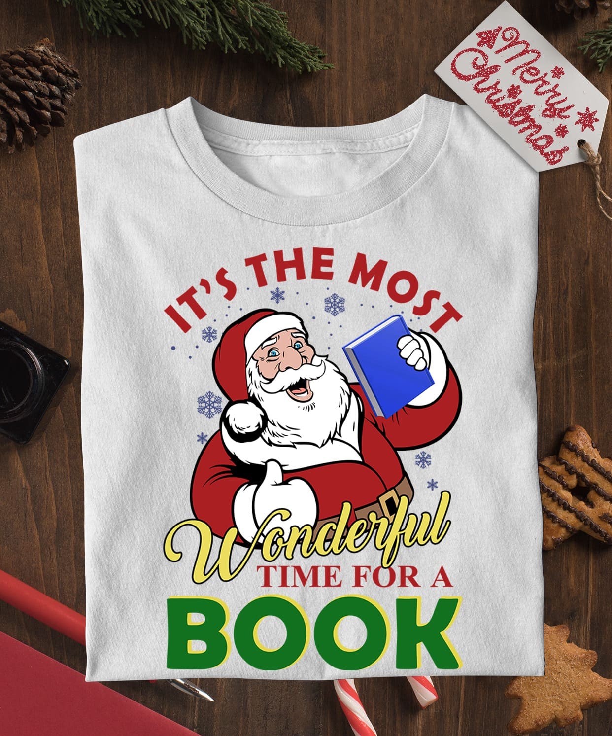 It's the most wonderful time for a book - Christmas time for book, gift for bookaholic