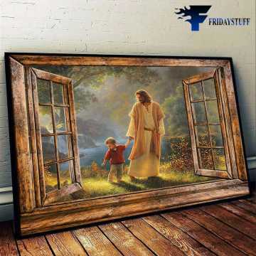 Jesus And Child, God Poster, Jesus Decor, Window Decor