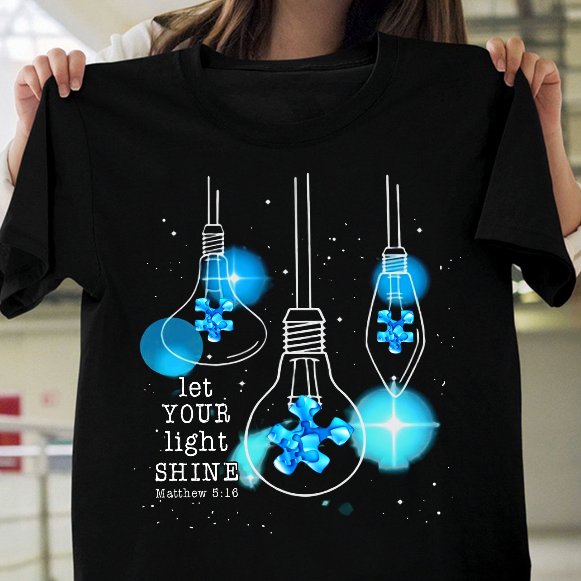 Let your light shine - Autism awareness, autism light bulb