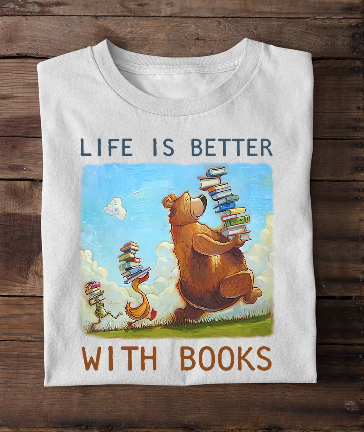 Life is better with books - Animal and books, gift for bookaholic