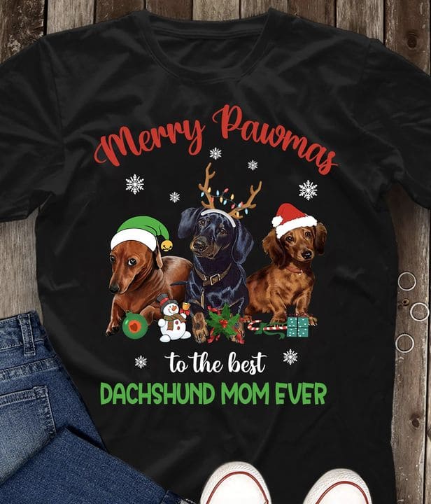 Merry pawmas to the best dachshund mom ever - Christmas ugly sweater, gift for dog mom