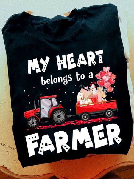 My heart belongs to a famer - Valentine gift for farmer, love the farmer