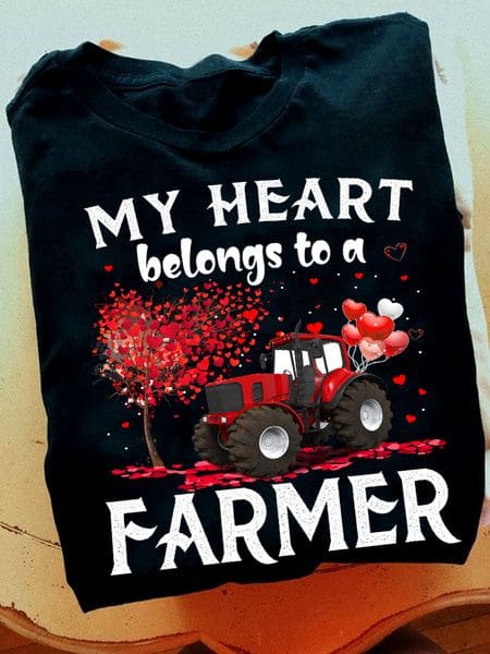 My heart belongs to a farmer - Farmer ride tractor, gift for farmer