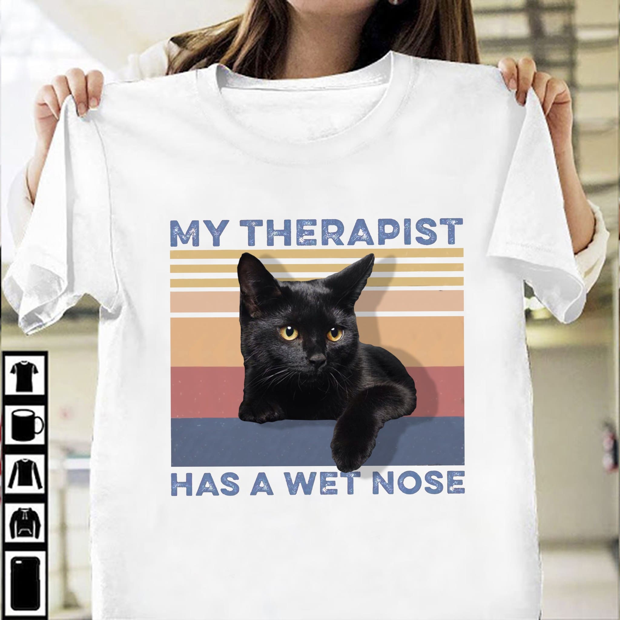 My therapist has a wet nose - Black cat wet nose, black cat my therapist