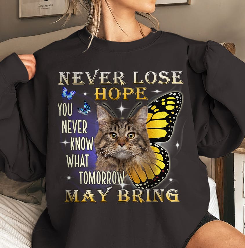 Never lose hope - You never know what tomorrow may bring, Norwegian forest cat