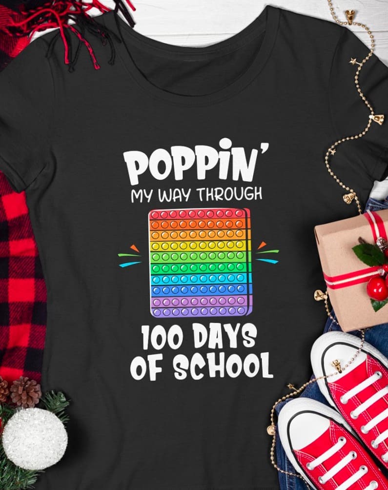 Poppin my way through, 100 days of school - Lgbt community T-shirt