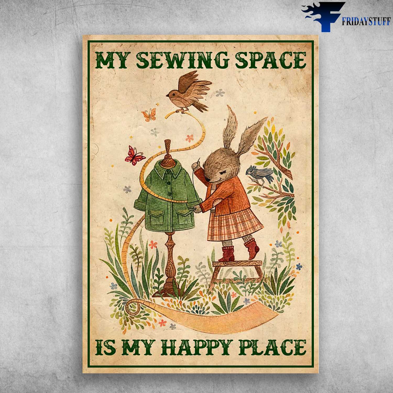 Sewing Poster, Sewing Decor, My Sewing Space, Is My Happy Place