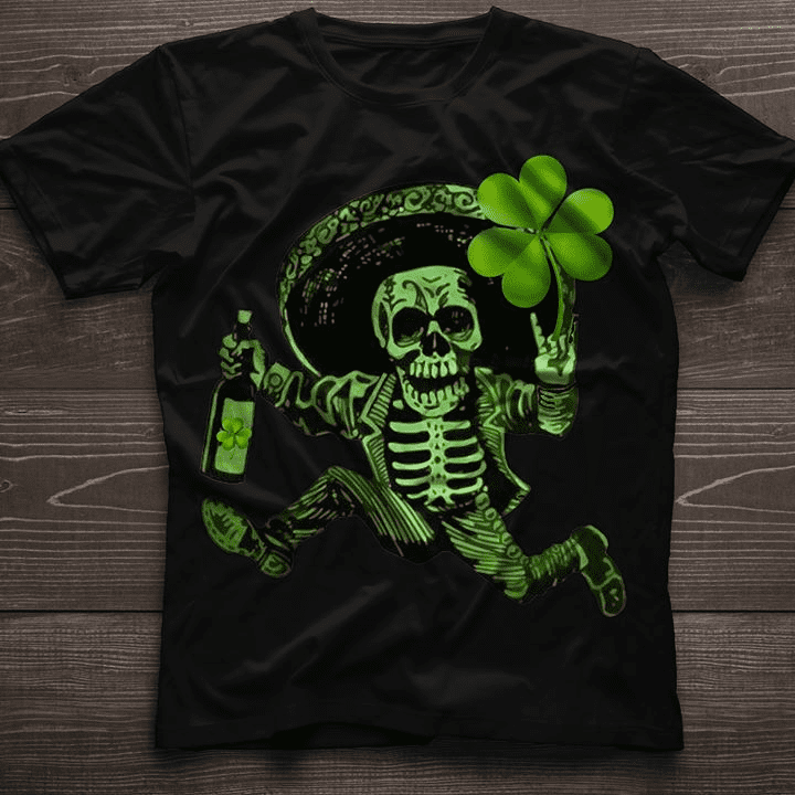 Skull drink wine - St Patrick's day, Gift for Irish