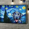 Starry Night, Dog Lover, Dog Art, Butterfly And Dog
