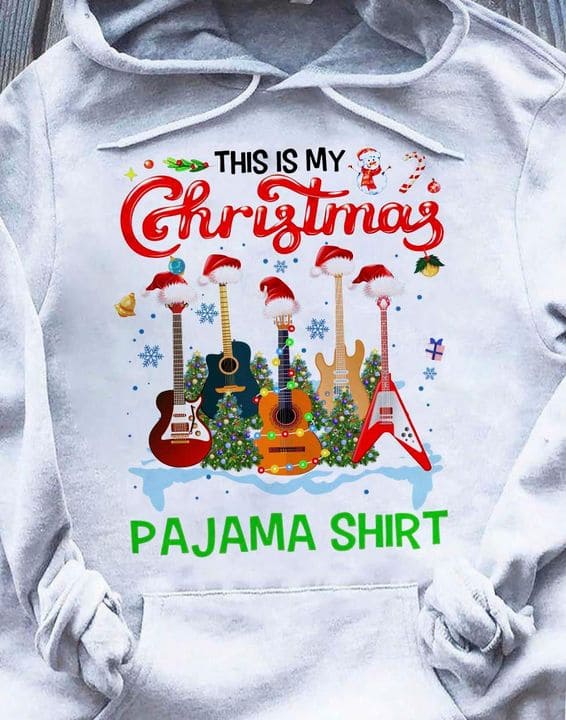 This is my christmas pajama shirt - Gift for guitarist, guitar collection, Christmas ugly sweater