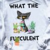 What the fucculent - Cat and plant, gift for gardener
