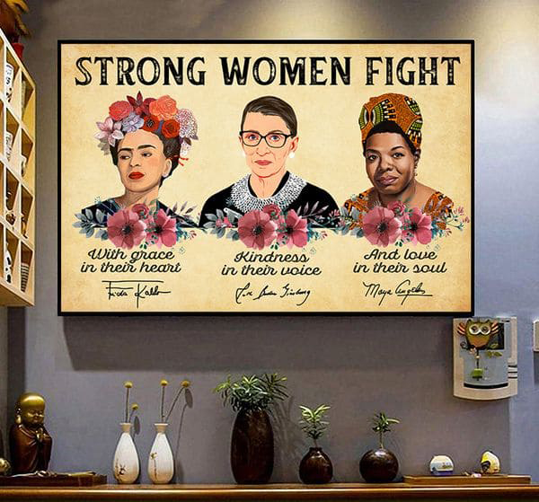 Canvas Strong women fight with grace in their heart