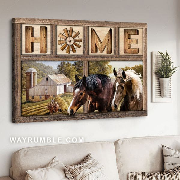 Horse Poster, Home Sweet Home, Farm Horse, Family Poster - FridayStuff