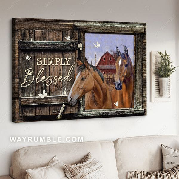 Horse Poster, Simply Blessed, Horse Couple, Wall Decor - FridayStuff
