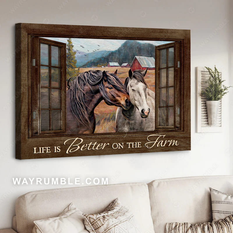 Horse Poster, Horse Couple, Life Is Better On The Farm - FridayStuff