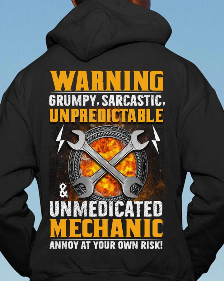warning grumpy sarcastic unpredictable and unmedicated mechanic annoy ...