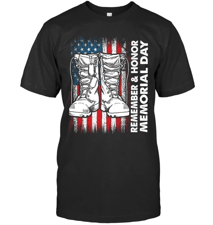 remember and honor memorial day military shoes American flag - FridayStuff