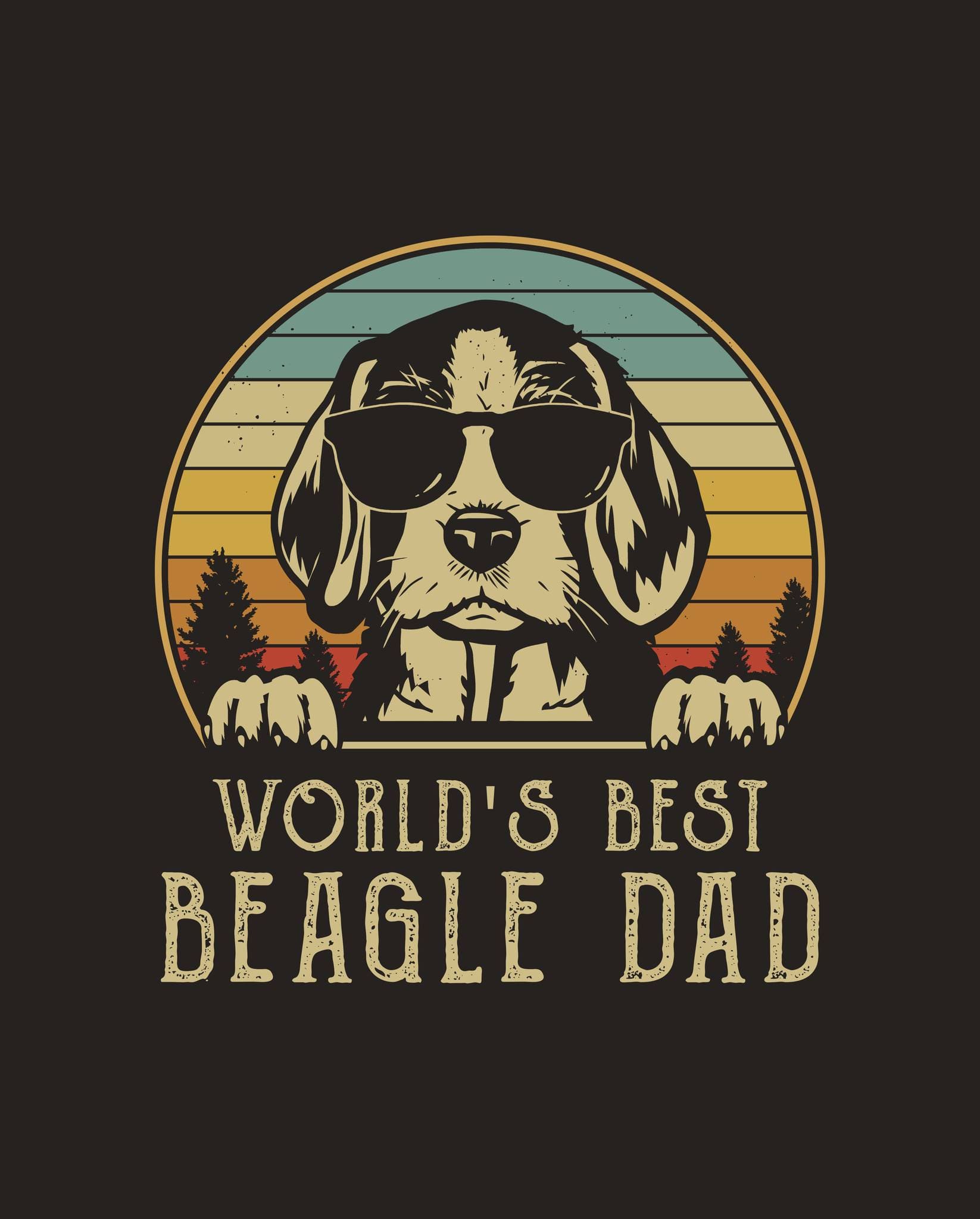 world's best beagle dad Father's day vintage
