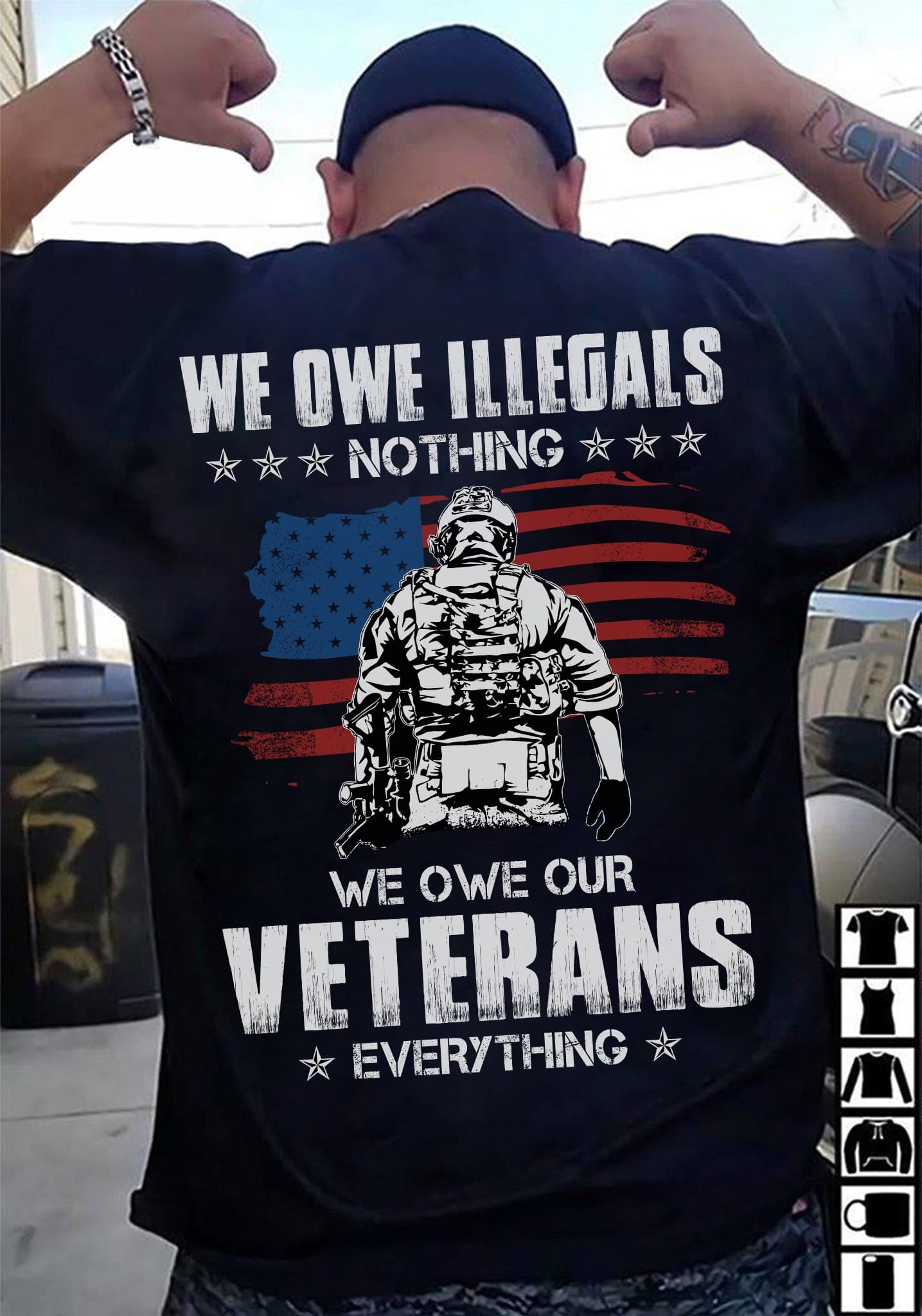 we owe illegals nothing we owe our veterans everything American flag ...